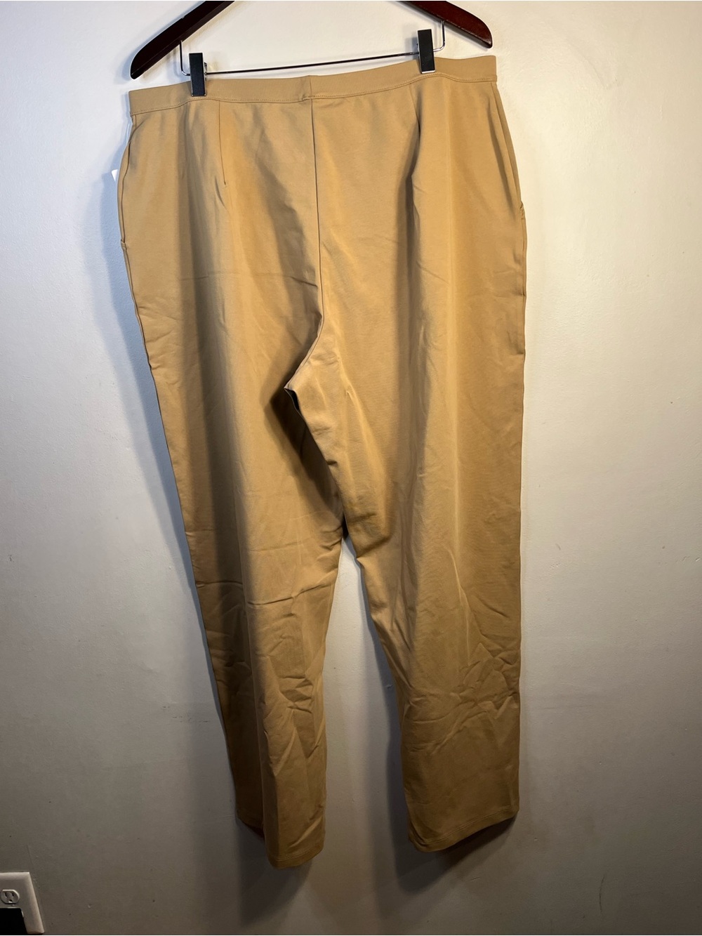 L.L. Bean Pull-On Pants in Dark Khaki Perfect Fit Straight Leg 2X NWT - Picture 2 of 10